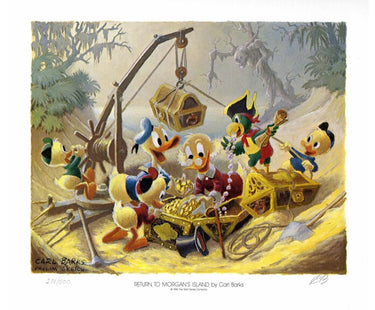 Return to Mogan's island - signeret tryk - premininary - Carl Barks